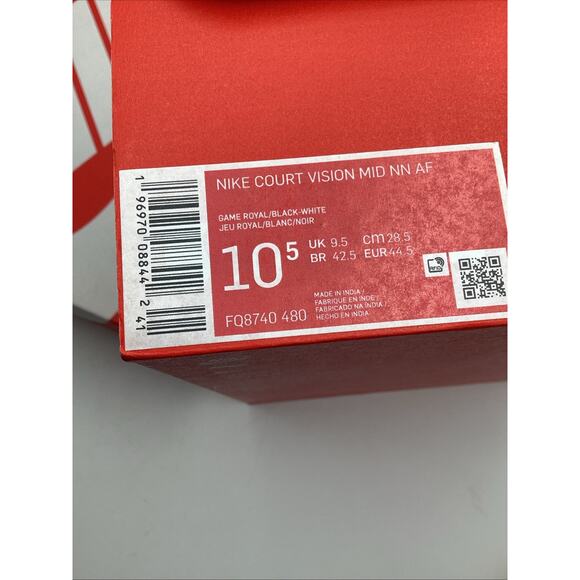 Nike Court Vision Mid Sneaker Shoes Mens 10.5 Blue Black White Athletic New - Picture 9 of 9